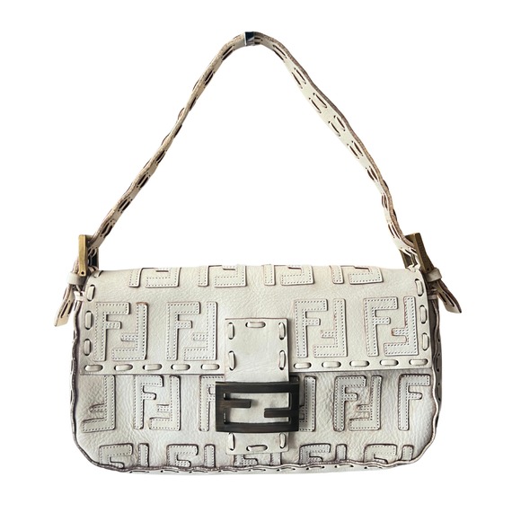 Fendi Handbags - Fendi Raised Leather FF Zucca Baguette